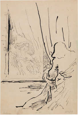 Бехтеев Владимир Георгиевич. Лот из 19 иллюстраций к роману Т. Готье «Девица Мопен» на 16 листах, на оборотной стороне наброски (для издательства Academia)